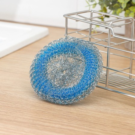 Metal sponge with a plastic ring, wicker, 20 g, mix color-6