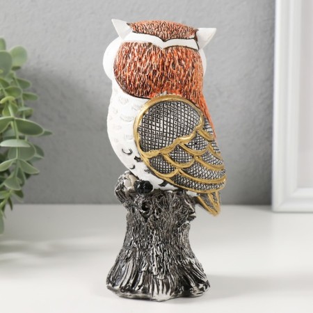 Souvenir Polystone "Wise owl Madeline" White with gold 15x7.5x8 cm-2
