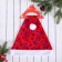 New Year's cap "Snowflakes" 27x40 cm, red