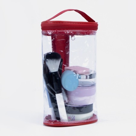 Cosmetic bag with lightning, with a pen, red color-3