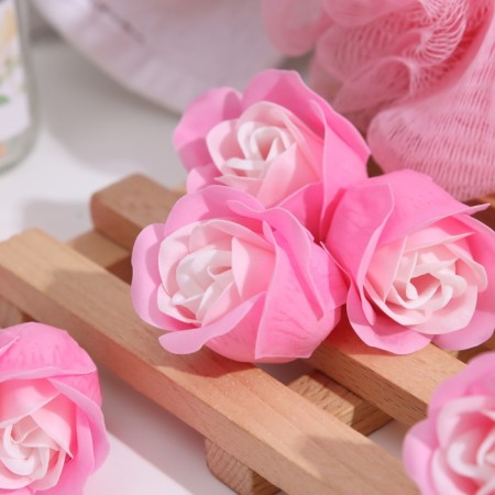 Soap roses, white-pink, set, 81 pcs-1