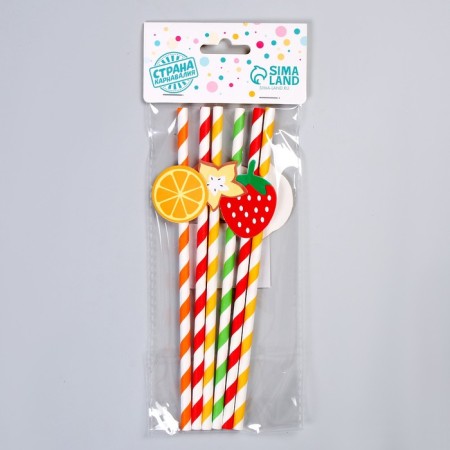 Pipe for cocktail "Fruits", set of 6 pcs.-2