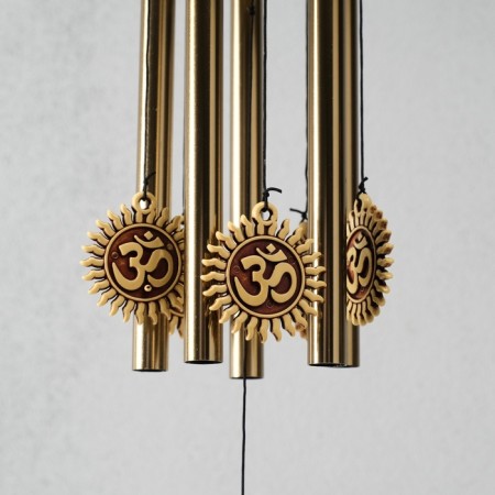 Wind music metal, tree "Symbol OM in the Sun" 5 tubes 60 cm-2