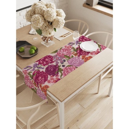 The path on the table "Many roses", oxford, size 40x145 cm