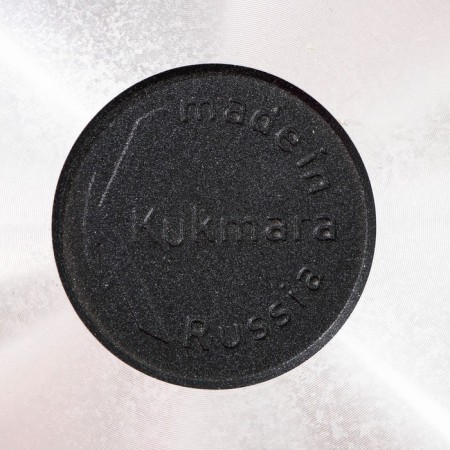 The “Tradition” pan, d = 22 cm, a plastic handle, a glass cover, a thickened bottom, anti -stick coating, black color-6