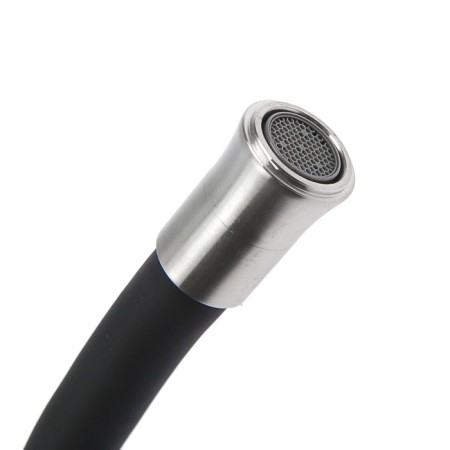 Accoona A48104F kitchen mixer, single -leaf, with nut, stainless steel, black/satin-2