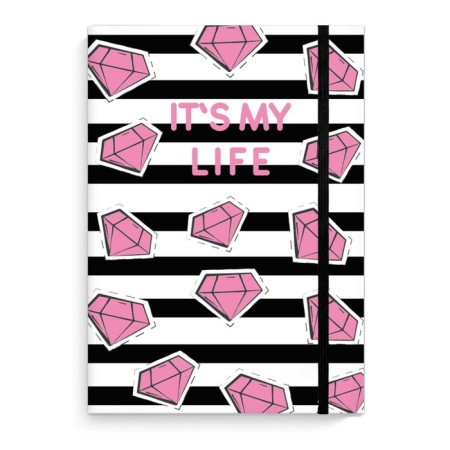 Notebook of 170 x 215mm, 96 sheets, "Diamonds", solid cover, matte film, offset 65g/m2 unit