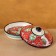 Maslenka Rishtan ceramics "Patterns", 17 cm, red