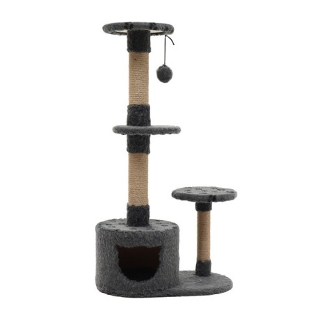 Complex for cats with a claw, round, 3-level, 65 x 36 x 107cm, smoky-1