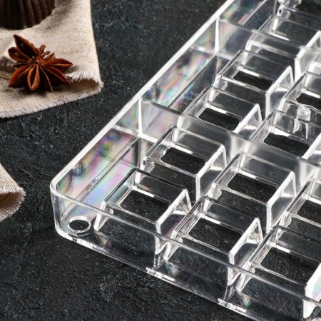 Form for chocolate and sweets “Cubes”, 18 cells, 20 × 12 × 2.5 cm, cell 2.5 × 2.5 × 1 cm-4