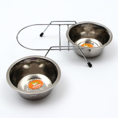 A set of 2 relief bowls on a stand, 2 x 450 ml-1