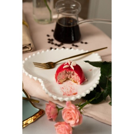 Porcelain plate Magistro "Heart", D = 30 cm, white color-5
