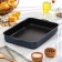 A set of baking sheets with solid handles, 2 items: 19 × 25 cm, 27 × 35 cm, anti -stick coating, blue color