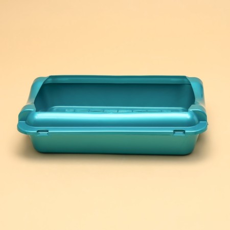 A medium toilet with an side and a mesh of 36 x 26 x 9 cm, tray+grid+side turquoise-1