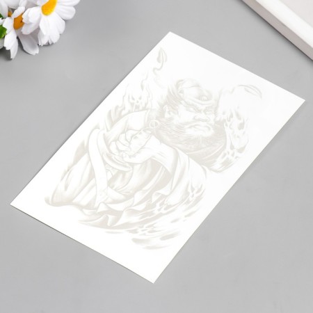 Tattoo on the body Blue "Chinese Warrior" mix 18x11 cm-5