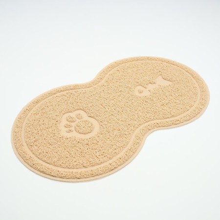 2-in-1 rug for a bowl/animal toilet two circles, 47 x 26 cm, beige-1