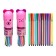 Flomasters 12 colors, in a tube, stripes, pink bear/ pussy