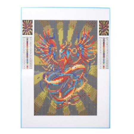 Diamond mosaic with full filling with luminous rhinestones on the canvas "Bird", 20 x 30 cm-2