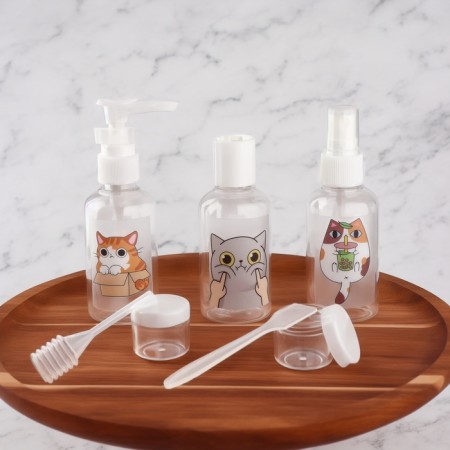 Storage set with stickers, in case, 7 objects, transparent/white color-2