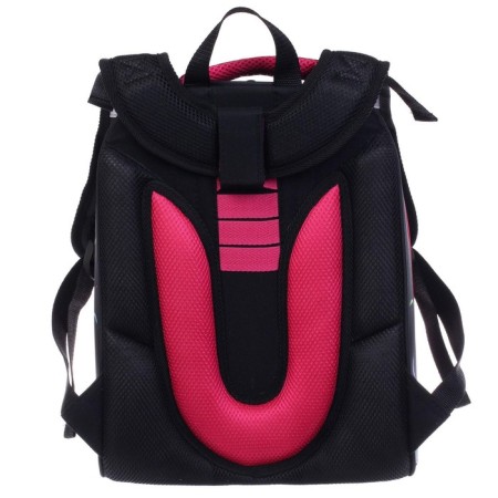 School backpack 38 x 30 x 16 cm, ergonomic back, stavia "flamingos mini", black/blue/pink-7