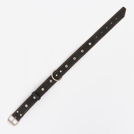Collar leather embossed single-layer, dimensionless, 64 x 3.5 cm, Osh 31-60 cm, black-2