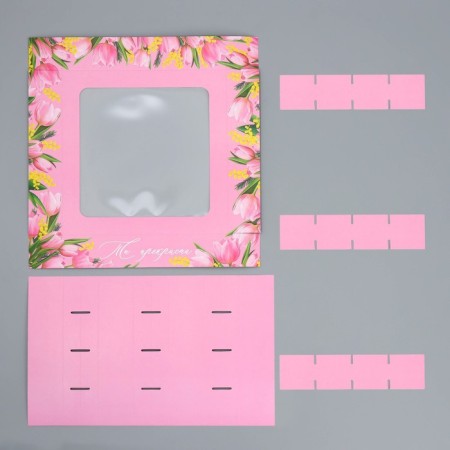 Box for sweets, confectionery packaging, 16 cells "From the whole heart", 18.9 x 18.9 x 3.8 cm-4