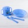 A set of children's dishes, 4 items: bowl, spoon, fork, chip with solid nose 200 ml, MIX color