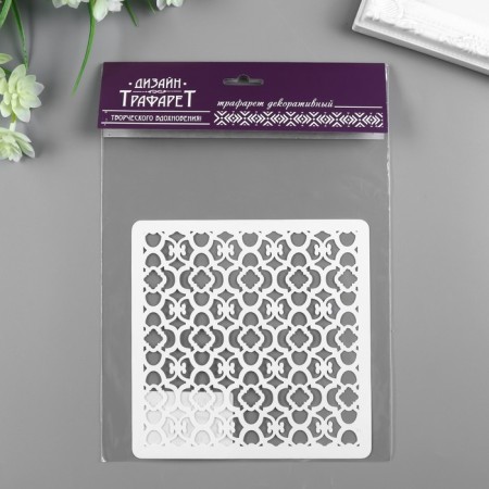 Plastic stencil "pattern" 15x15 cm-2