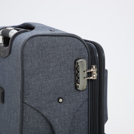 Small suitcase 24 "On the zipper, code castle, with extension, the color is gray-4