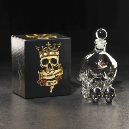 Set "impenetrable. Skull", rod 400 ml, whiskey stones 2 pcs-6