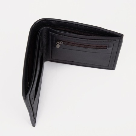 Male purse for TEXTURA cards, bills, coins, black color-3