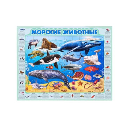 Puzzle-frame "sea animals", 60 elements