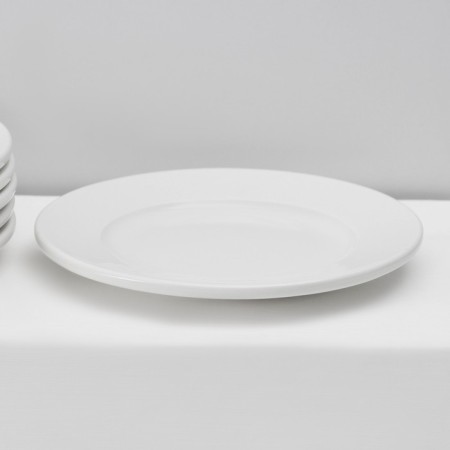 A set of plates of porcelain dessert Magistro Basic Bistro, 6 objects: D = 16.5 cm, white color-2