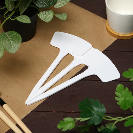 Garden signs for marking, 20 cm, set 10 pcs., Plastic, white, Greengo-4