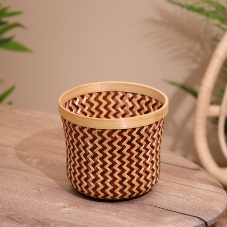 Wicker basket, from bamboo 20x20x17 cm-1