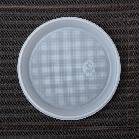 Set of plastic disposable plates, d = 17 cm, 10 pcs, white color-1