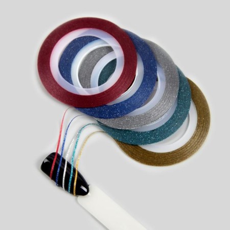 Adhesive tape for decor "sparkles", 5 pcs, 1 mm, 10 m, multi -colored-1