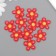 Decor for creativity plastic "Red flower with yellow" 2.8x3x1 cm