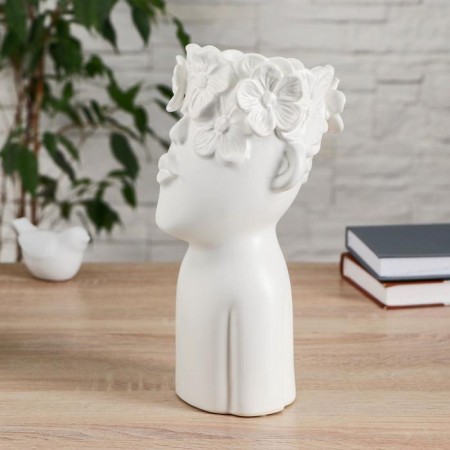 VAZA Ceramics Table "Blooming View" 11x27 cm, white-1