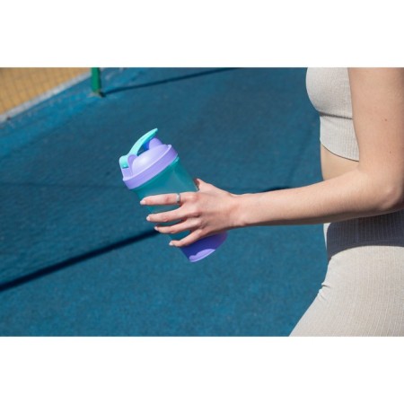 Sports shaker with a bowl for protein, purple-blue, 500 ml-7