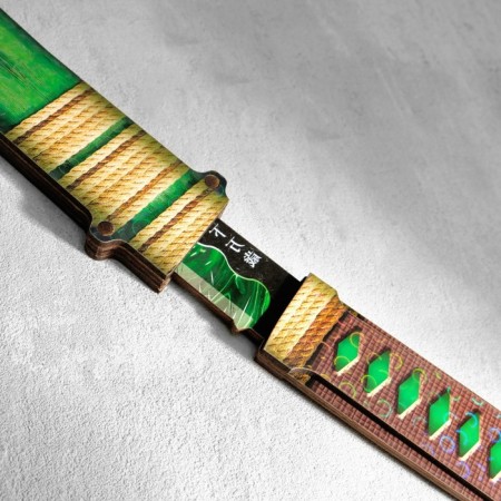 Wooden souvenir "Tanto knife", in a scabbard, green-7
