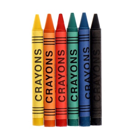 Wax pencils, set of 6 colors, height 1 pc - 8 cm, diameter 0.8 cm-2