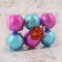 Set of balls plastic D-6 cm, 6 pcs "Flowering" pink blue