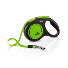 Roulette Flexi Neon New M (up to 25 kg) tape 5 m, green