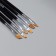 A set of flat brushes for building and design of nails, 6 pcs, 18 cm, silver/black color