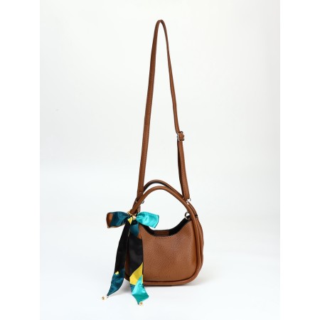 Bag Women's Tout with zipper, brown color-1