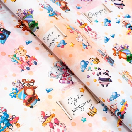 Glossy packaging paper "Friends", 100 x 70 cm-2