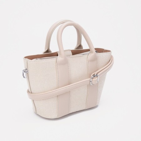 Bag Female Tout with zipper, beige color-1