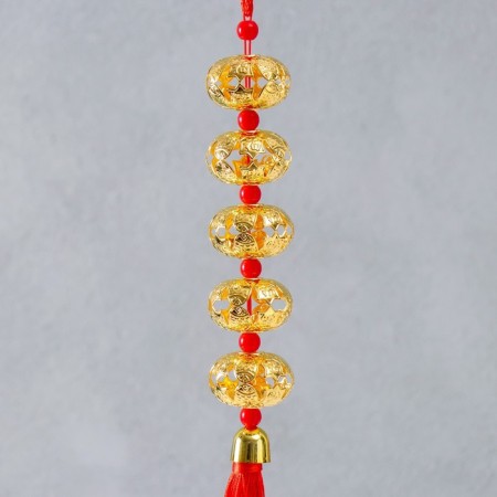 Plastic suspension, textile bell "Five Chinese flashlights" 43 cm-1
