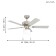 Ceiling fan with CADIZ lamp, 1x40W, E27, steel, nickel, glass, white